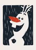Kerstkaart Disney Frozen 2 Olaf getekend